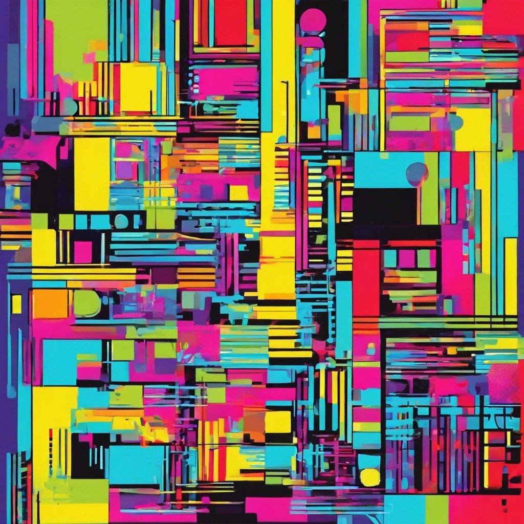 A pop-art mosaic of image fragments